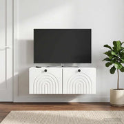 Mobile Porta TV da Muro Bianco Lucido 78,5 x 41 x 30 cm 898179