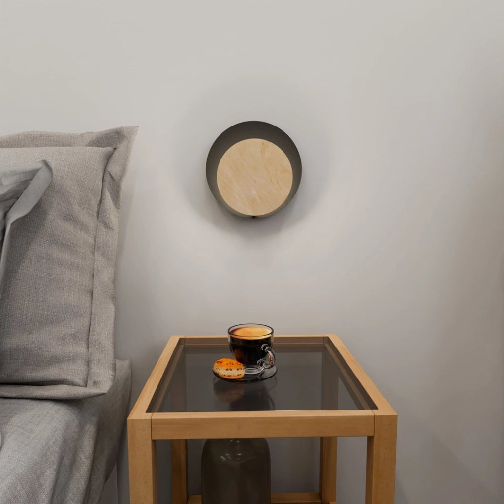 Applique Emibig Circle legno chiaro/nero 1xG9 22cm H20cm