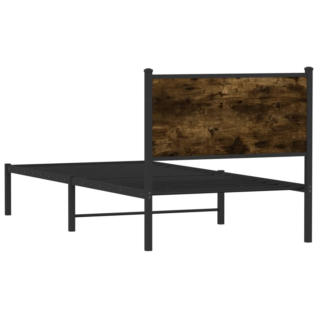 Giroletto senza Materasso in Metallo-Struttura Letto Rovere Fumo 80x200 cm 511113