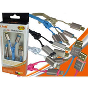 Trade Shop - Cavo Dati Ricarica Usb S6-2078 2in1 Effetto Cerniera Micro Usb Lightning Android -