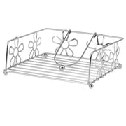 Trade Shop - Portatovaglioli Porta Tovaglioli Da Tavola Cucina Metallo Cromato Fiori 640727 -