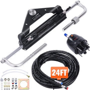 150PK Sistema di Sterzo Idraulico, Sistema Idraulico di Sterzo per Barche con Pompastufo, Cilindro a doppio effetto e Sfoglia Idraulica da 7,3 metri
