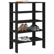 Scarpiera Nera 61x32x87,5 cm in Truciolato