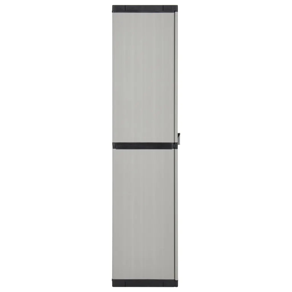 Armadietto da Giardino con 3 Ripiani Grigio e Nero 68x40x168 cm cod mxl 46447
