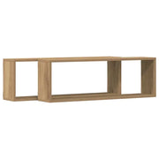 2 pz Scaffali da Parete | Mensola sospesa Rovere Artigianale 80 x 15 x 26 cm