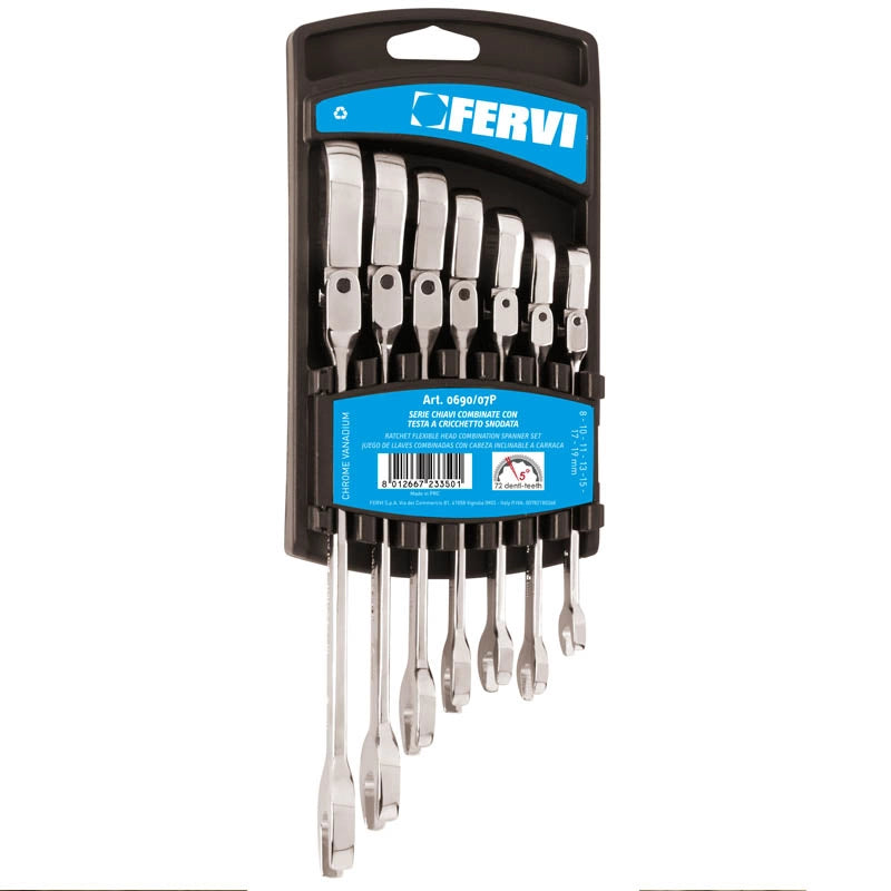 SERIE CHIAVI COMBINATE CON TESTA A CRICCHETTO SNODATA-FERVI