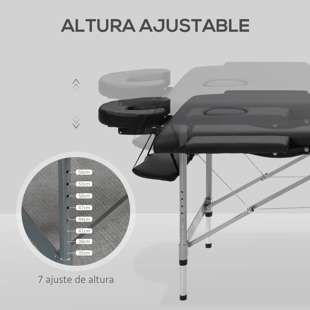 Poltrona Massaggiante Reclinabile Pieghevole ¨C Zephmum ¨C Nero 185x70x58-82 cm