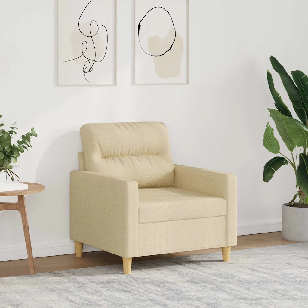 Poltrona | Sedia Relax Crema 60 cm in Tessuto