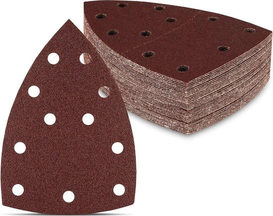 Triangolo abrasivo da 60 pezzi, 11 fori, 105 x 152 mm, per macchina a vapore, carta abrasiva e dischi abrasivi