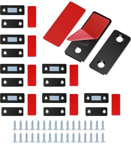Magnetometalli 8 pezzi - Design ultradiscreto - Acciaio inossidabile - Magneetti autoadesivi - Forza magnetica intensa - Installazione semplice - Chiusura porte