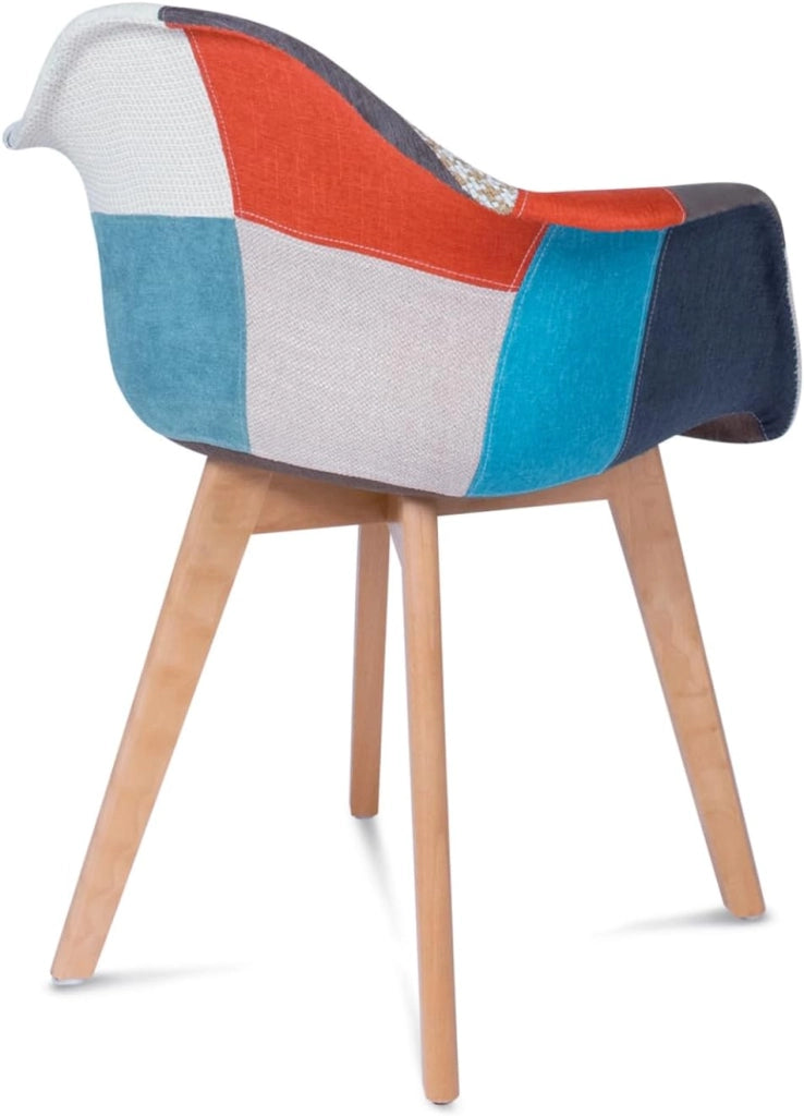 Set di 2 poltrone scandinavo con motivo patchwork multicolore SARA