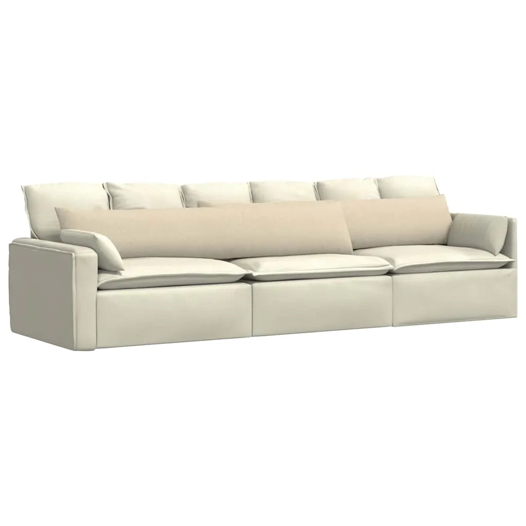 Cuscini da Divano 2 pcs Crema 200 x 40 cm Tessuto