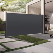 Tenda laterale retrattile frangivista 200x300 cm in poliestere con rivestimento PU; grigio scuro