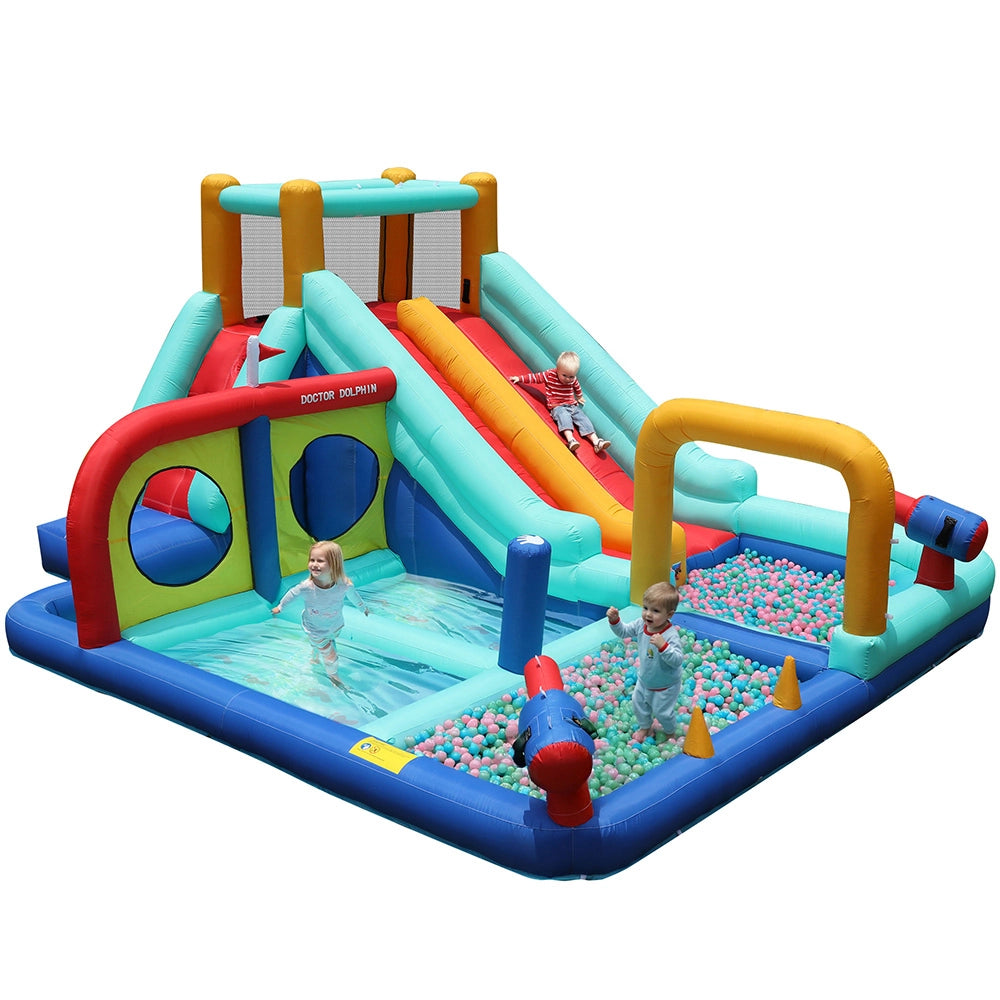 Set da gioco per bambini - Xylo - Scivolo doppio, pistole ad acqua, parete per arrampicata