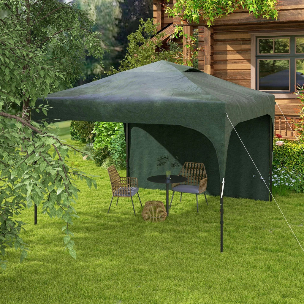 Gazebo da Giardino 3x3 m con Parete Laterale Impermeabile ¨C Minimal ¨C Verde