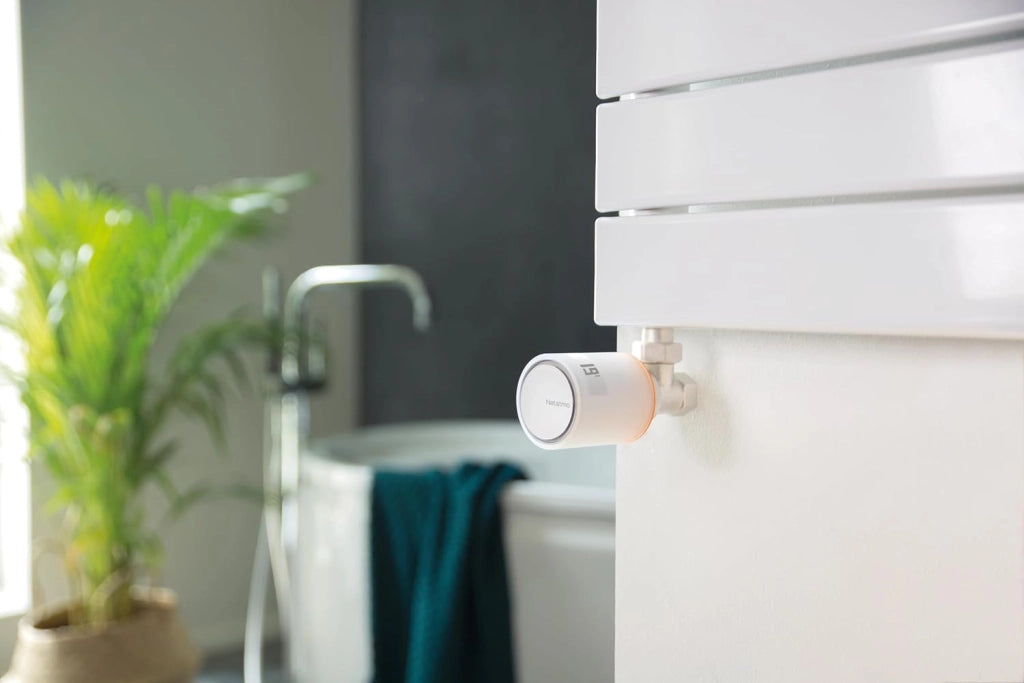 Pack 4 Valvole Termostatiche WiFi, Controllo Remoto, Risparmio Energetico, Accessorio per Radiatori, Compatibile con Alexa e HomeKit, Installazione Facile, NBU-4-NAV-EU