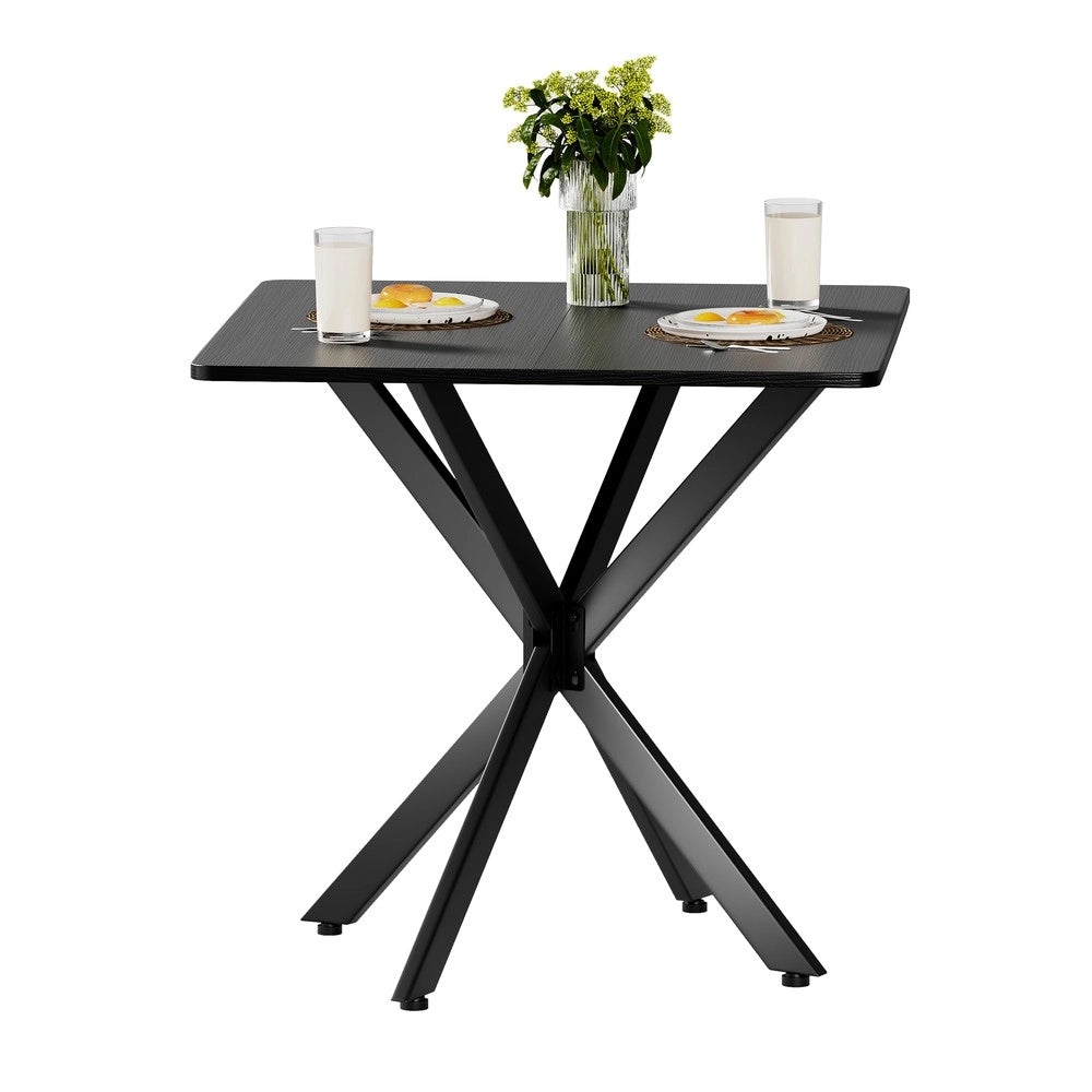 Tavolino Quadrato da Salotto ¨C MINIMAL ¨C Nero Opaco, Struttura Metallo, 80x80x75 cm