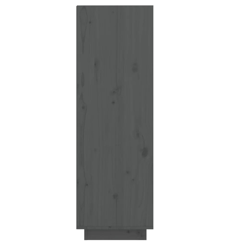 Scarpiera Grigia 30x34x105 cm in Legno Massello di Pino 813557