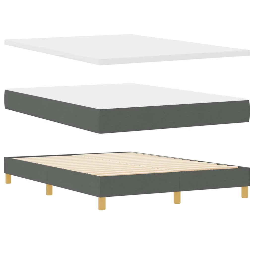 Letto a Sorgente LED con led Grigio scuro 140 x 190 cm Tessuto