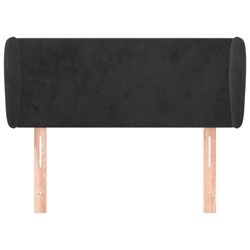 Testiera | Testata ad Orecchio Nera 103x23x78/88 cm in Velluto