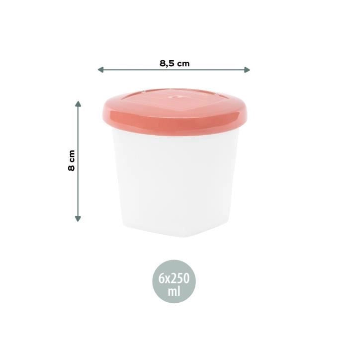 BabyMoov Conservation Pots Biosourcés - Lotto di 6x250ml