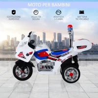 Moto Elettrica per Bambini da 3-5 Anni Motorino Elettrico Giocattolo 3 Ruote con Musica, Velocità 3KM/h, Luci 112×51×72.5cm