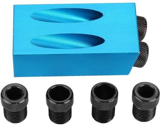 Set di Guide per Foratura del Legno a 15° - 15° Gabarit de Trou de Poche - Inclusa Adattatore 6/8/10 mm - Precisione e Affidabilità - Adatto per...