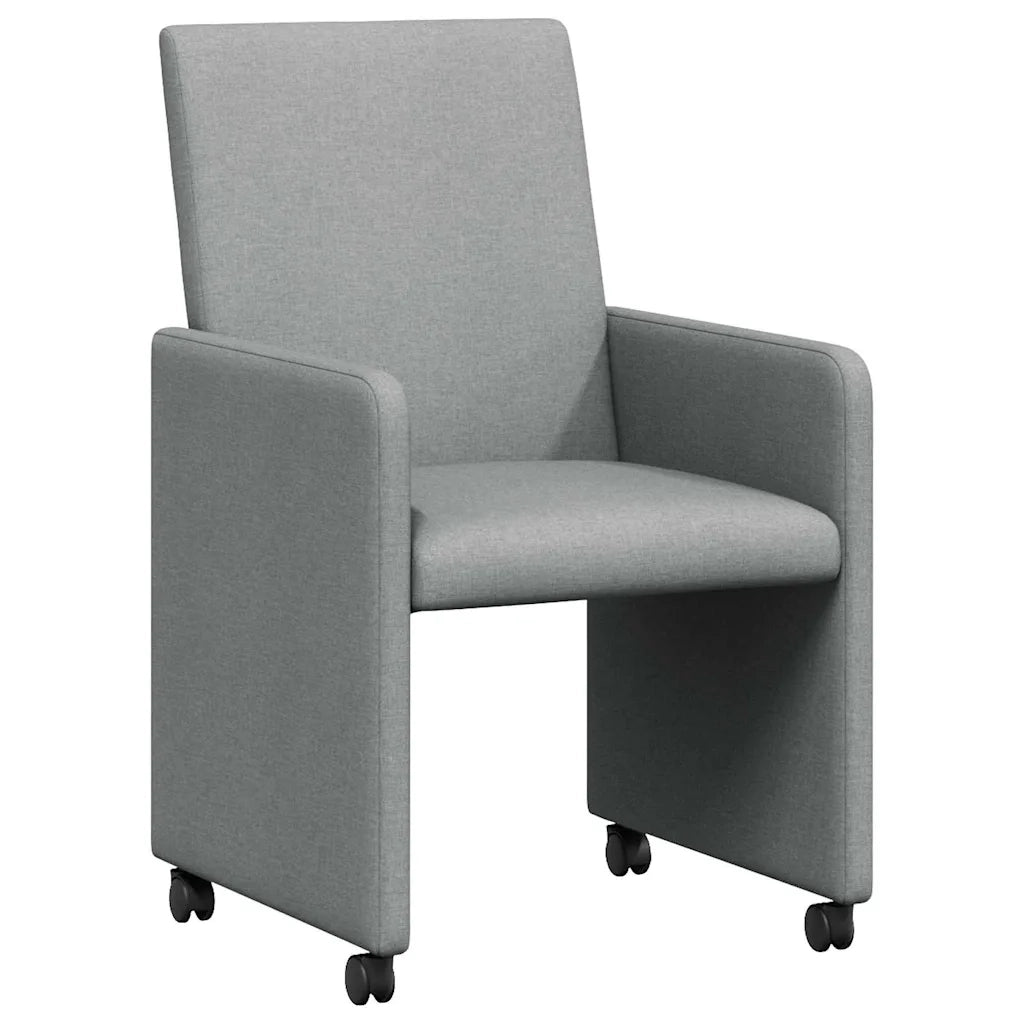 Sedie da Pranzo con Ruote 2 pcs Grigio chiaro 57 x 66 x 94 cm