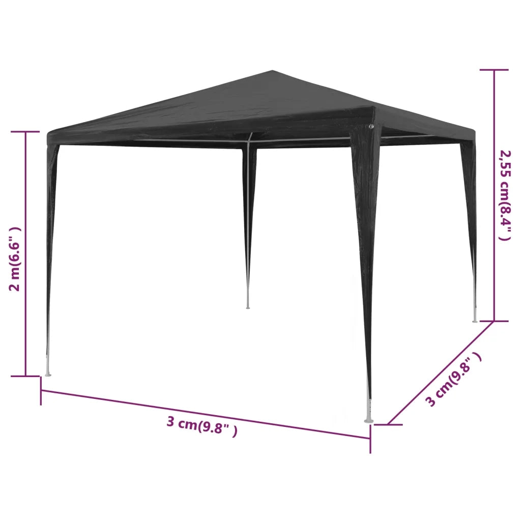 Tendone per Feste 3x3 m in PE Antracite 45086
