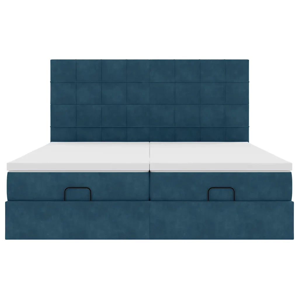 vidaXL Struttura Letto Pouf con Materassi 180x200 cm Velluto