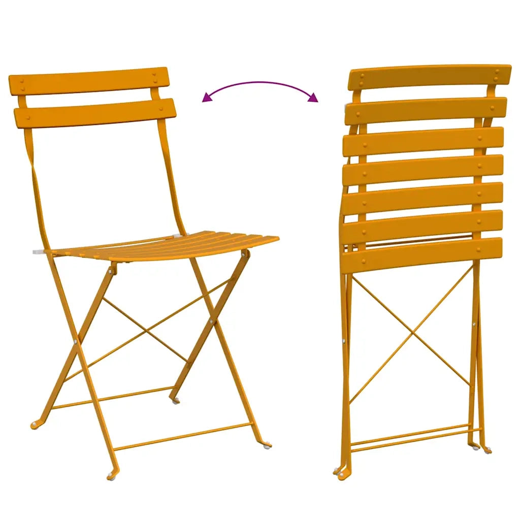 Set Bistro Pieghevole 3 pcs Senape Acciaio 42002969