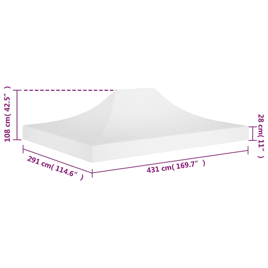 Tetto per Tendone per Feste 4,5x3 m Bianco 270 g/m2 CFW3245783