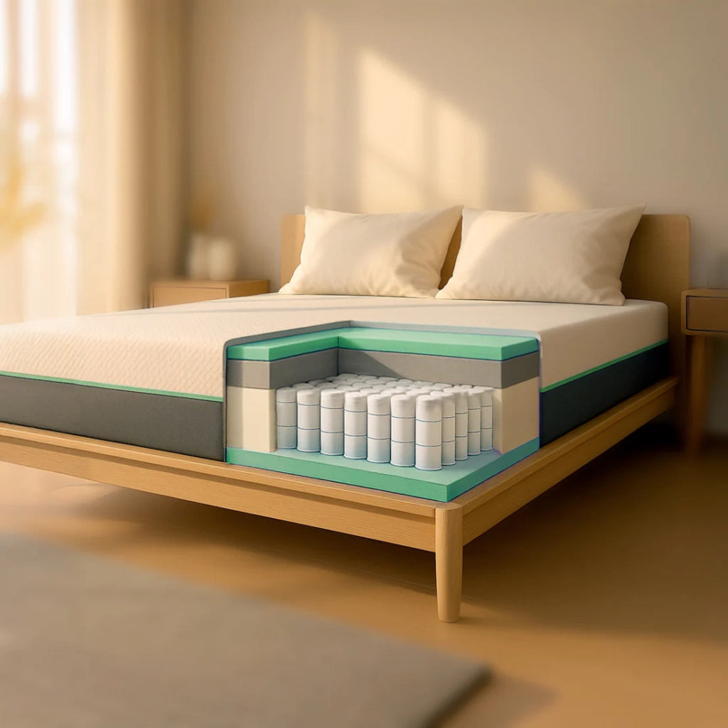 Materasso 140x200 Molle e Memory Foam Alto 25 cm | Anallergico, Traspirante, Sfoderabile | Prodotto in Italia
