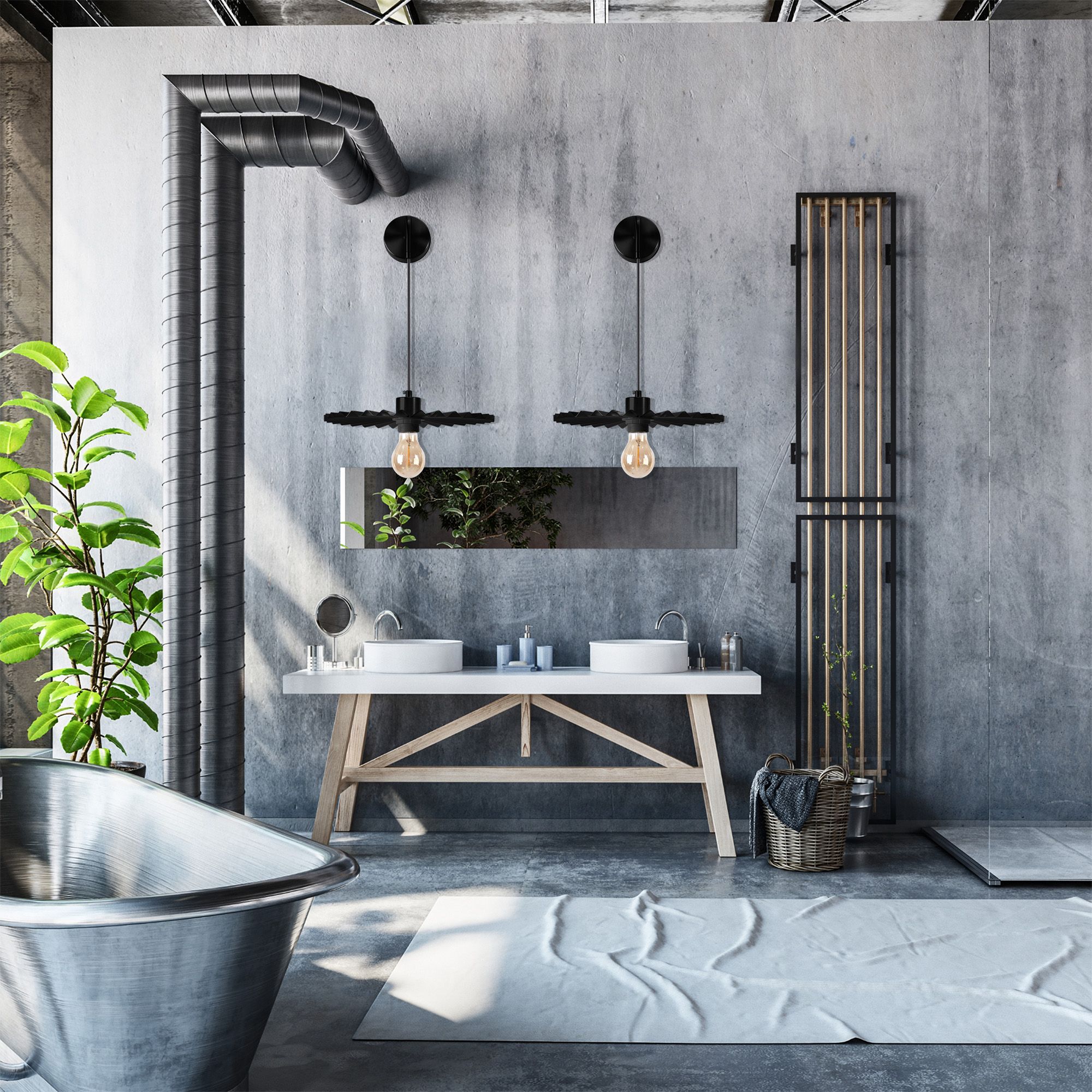 Lampada Da Parete APP1355-1W Black 30 Cm