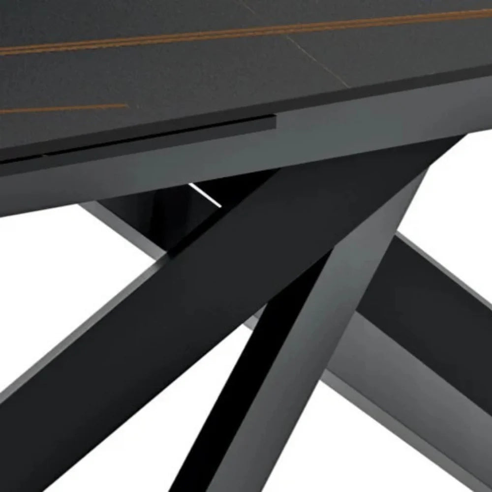 Tavolo da pranzo allungabile in ceramica effetto marmo nero Nexus 140-200x80 cm fino a 8 posti | Duzzle