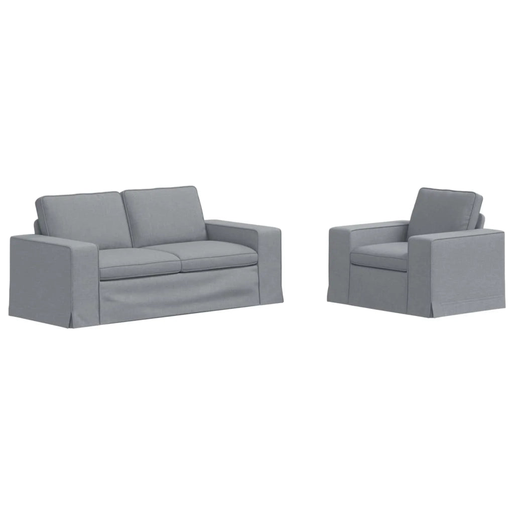 Set di divani 2 pcs Grigio chiaro 182 x 80 x 82 cm Tessuto