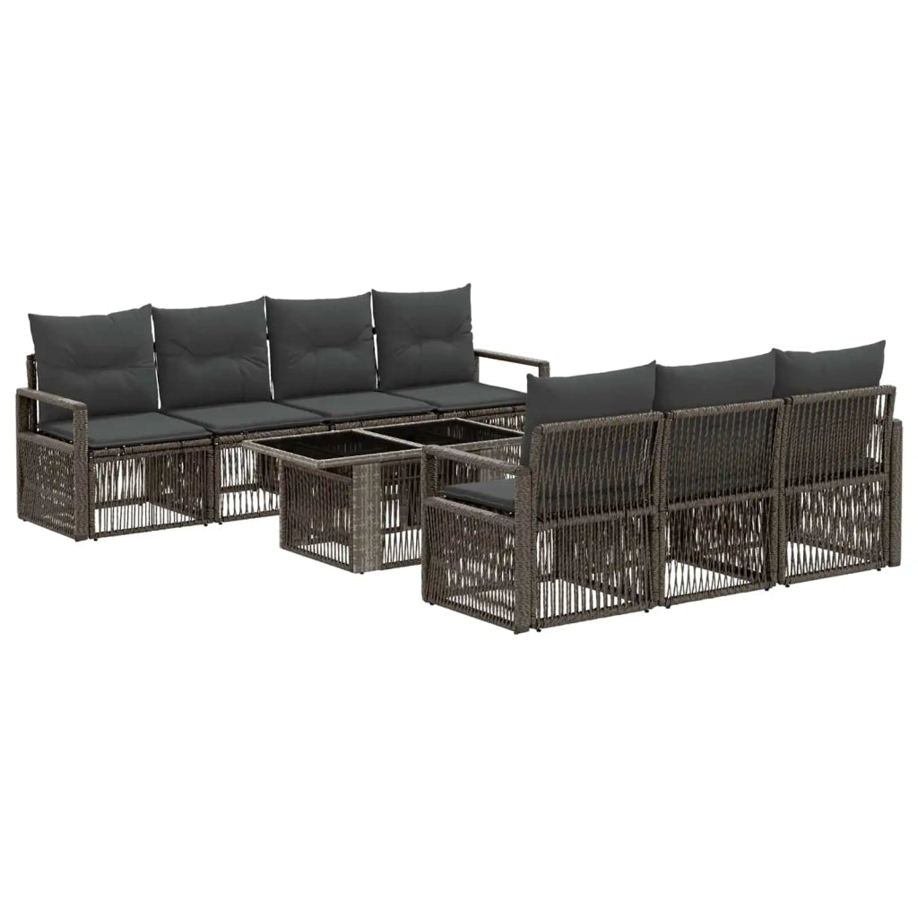 Set Divano da Giardino 8 pz Grigio e Grigio Scuro polyrattan 3437060