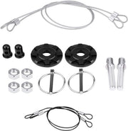 Kit di Blocco Pin per Capote in Lega di Alluminio per Corsa Automobilistica, Universale (Nero) - Adatto per Auto.
