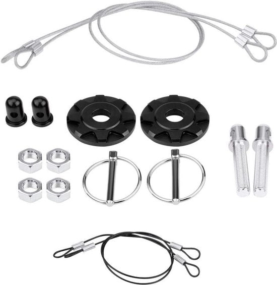 Kit di Blocco Pin per Capote in Lega di Alluminio per Corsa Automobilistica, Universale (Nero) - Adatto per Auto.