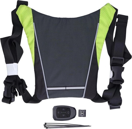 Vestito di sicurezza LED per bicicletta con avviso di allarme a distanza (grigio)