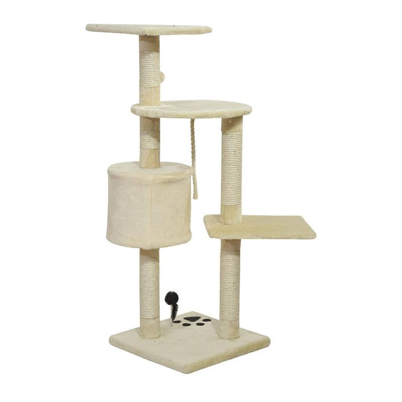 ALBERO TIRAGRAFFI PER GATTO BEIGE 75X40X112 CM