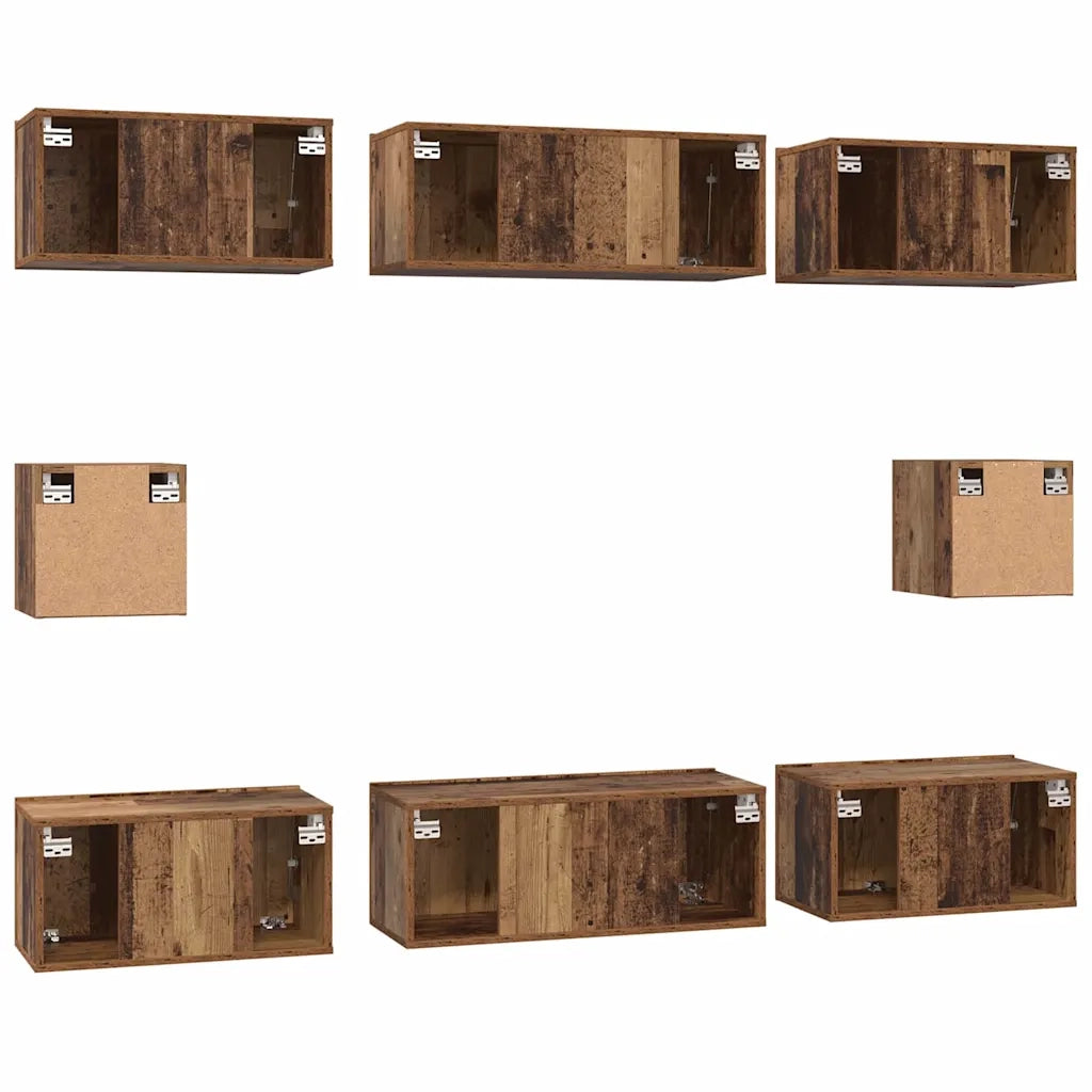 Set mobile TV 8 pcs Legno vecchio Legno multistrato 3393165