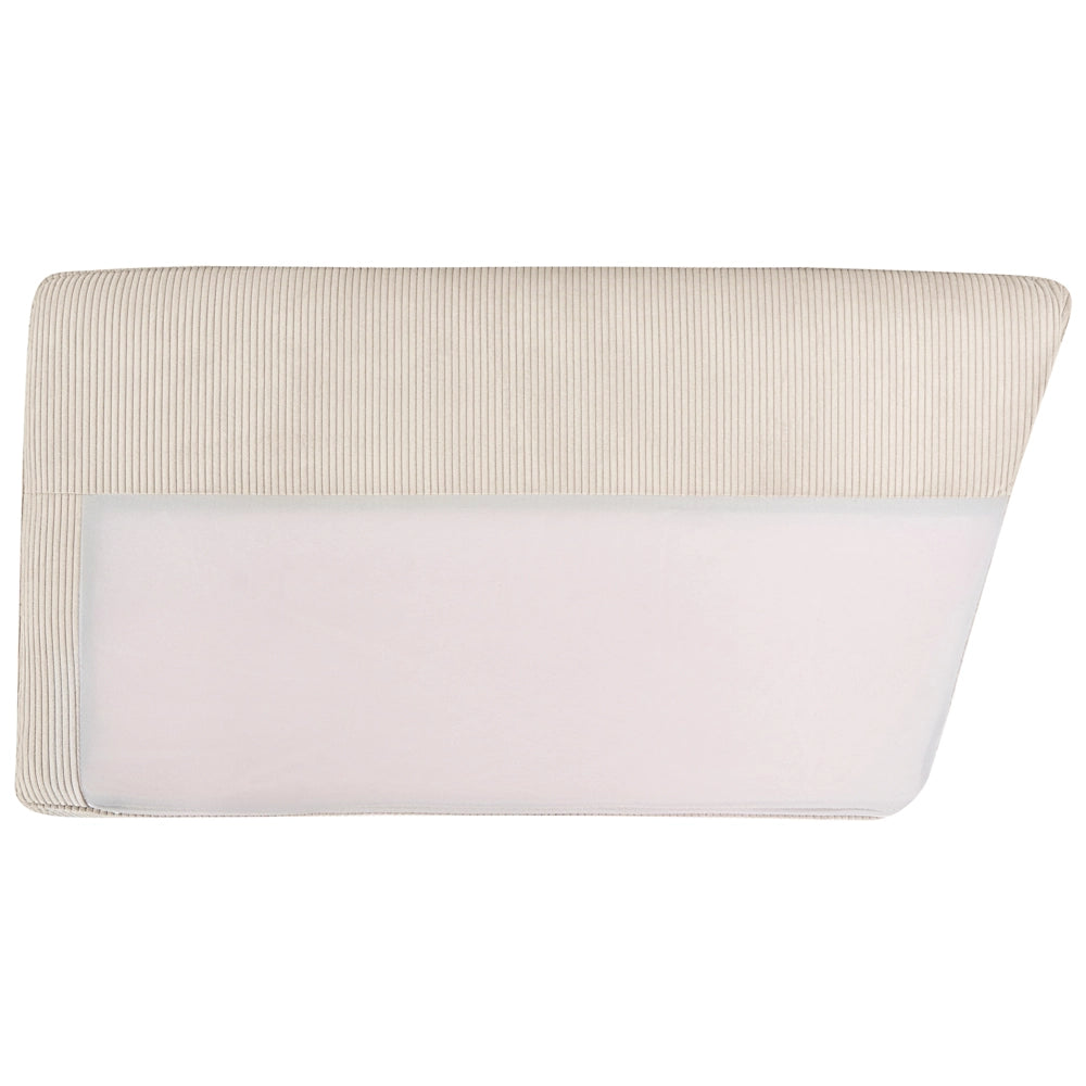 Divano imbottito angolare destro 4 posti con gambe in metallo beige Schienale imbottito stile moderno e minimalista