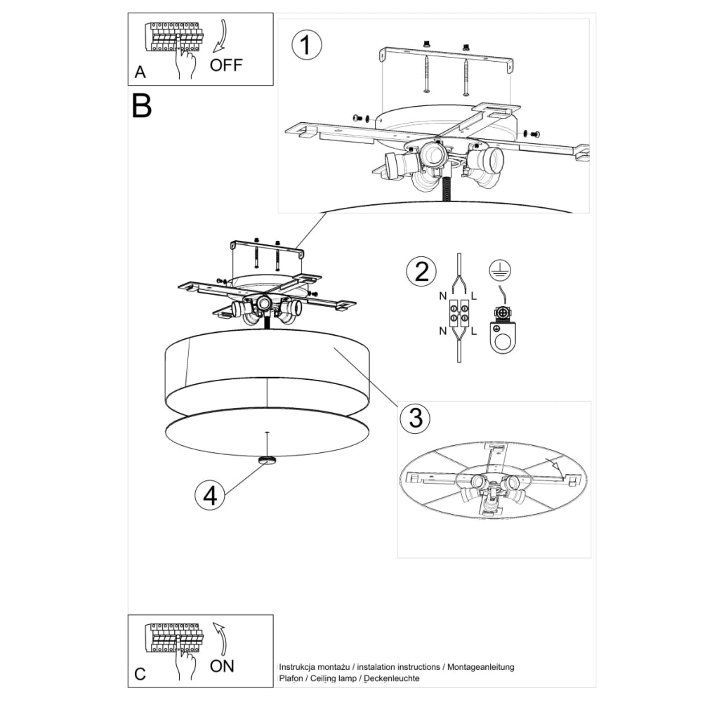 Lampada da soffitto SKALA 50 bianco