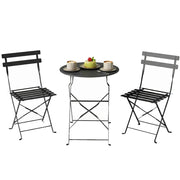 Set Tavolo e 2 Sedie da Giardino Pieghevole ¨C zephmum ¨C Nero