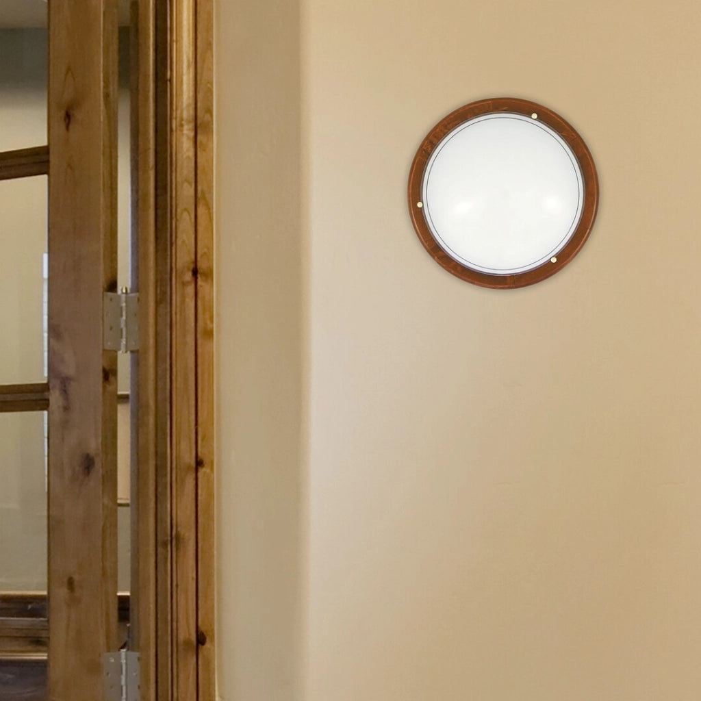 Plafoniera rotonda 38cm rovere E27 2 luci Rabalux Ufo 5427