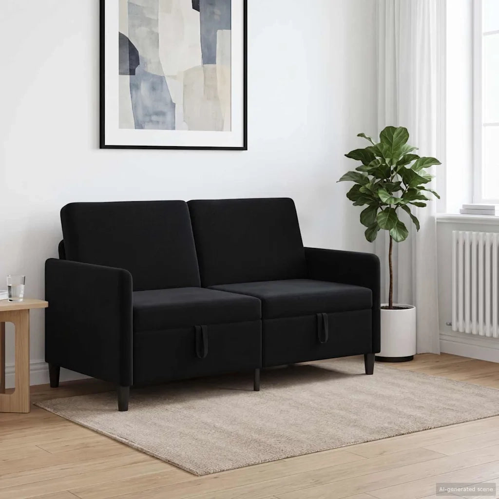 Divano con Storage Nero 152 x 78 x 87 cm Poliestere 42036939