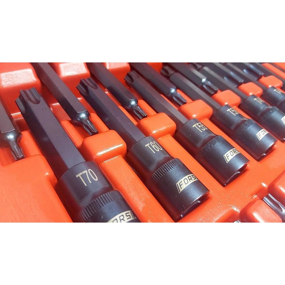 Trade Shop - Kit 26 Pz Inserti Inserto Torx Chiavi Bussola 1/2 Lunghe Auto Meccanico Fs-43612 -