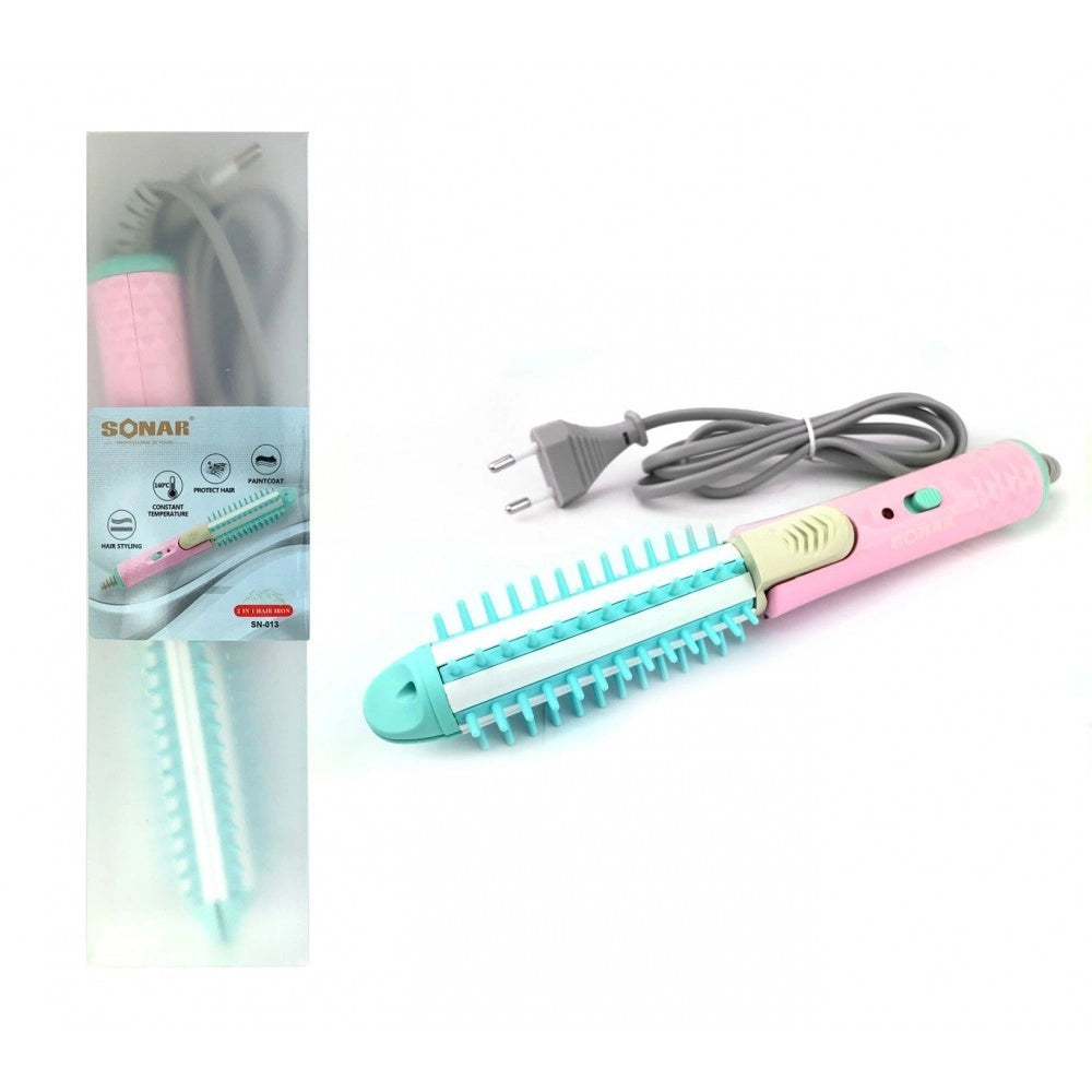 Trade Shop - Spazzola Sonar Sn-013 Da Viaggio Piastra Capelli 2 In 1 Capelli Lisci Ricci 160° -