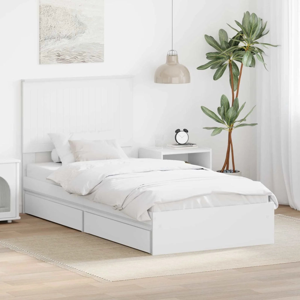 Letto con Contenitore Bianco 90 x 200 cm Legno multistrato 3411243